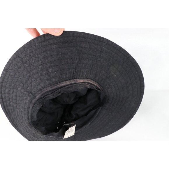Vintage 90s Streetwear Tie Back Bucket Boonie Hat Cap Black Cotton Womens main image 5